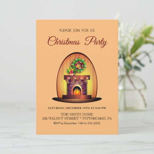 Gemütliches Zuhause Weihnachts-Party (Stehend Vorderseite)