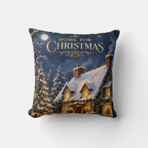 Gemütliches Zuhause zu Weihnachten, Elegantes Schn Kissen