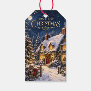 Gemütliches Zuhause zu Weihnachten, Elegantes vers Geschenkanhänger