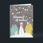 Gemütlichkeit | Vintag Snowman Feiertagskarte<br><div class="desc">Ändern Sie den Insidertext, um diese bezaubernde Weihnachtskarte nach Ihren Wünschen anzupassen, oder verlasse die süßen Gefühle genau so, wie sie sind. Die Inneneinrichtung der Karte ist mit hängenden Ziergegenständen und einem hübschen kleinen Vogel dekoriert. Außerhalb eines niedlichen Schneemanns wünscht Ihnen ein Freund und ein Liebhaber die herzlichsten Wünsche dieser...</div>