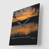 Gen 1:1 Am Anfang schuf Gott Quadratische Wanduhr (Winkel)