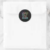Gen Alpha Six Seven 6 7 Meme  Runder Aufkleber (Tasche)