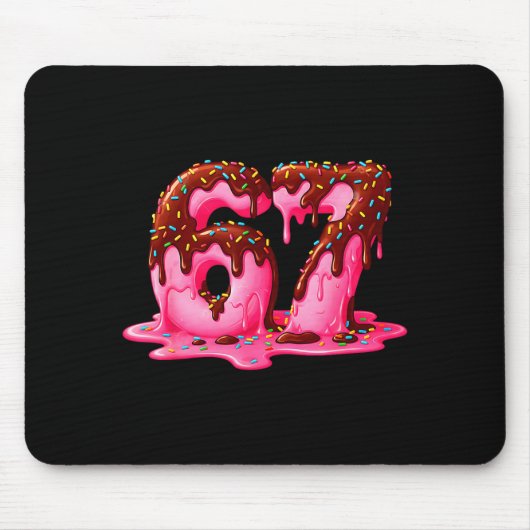 Gen Alpha Slang Kids 67 Ice Cream Drip Six Seven Mousepad (Vorne)