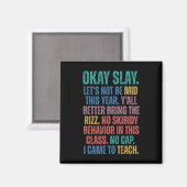 Gen Alpha Slang Teacher Funny Teacher Group Back T Magnet (Vorderseite/Rückseite)