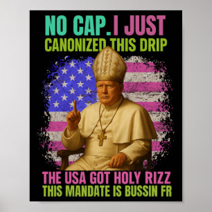 Gen Alpha Slang Trump als vatikanischer Kirchenpap Poster