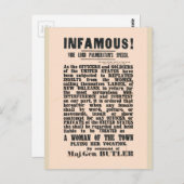 gen Butler New Orleans, Ziviler Krieg Postkarte (Vorne/Hinten)