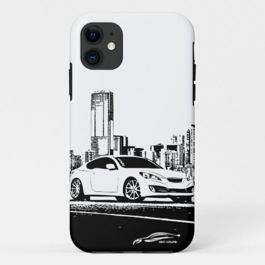 GEN-Coupé mit Stadt-Hintergrund Case-Mate iPhone Hülle (Rückseite)