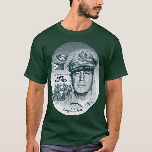 Gen. MacArthur I sind zurückgekommen (blaugrüner T-Shirt (Vorderseite)