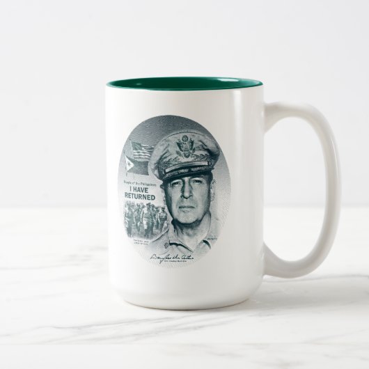 Gen. MacArthur I sind zurückgekommen (blaugrüner Zweifarbige Tasse (Rechts)