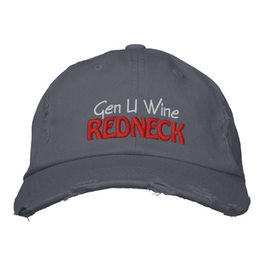 Gen U Wine REDNECK Bestickte Kappe (Vorderseite)