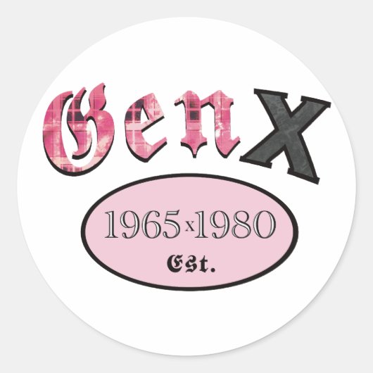 Gen X 1965-1980 Runder Aufkleber (Vorderseite)