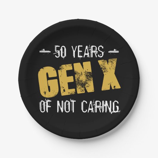 Gen X 50 Geburtstag Pappteller (Vorderseite)