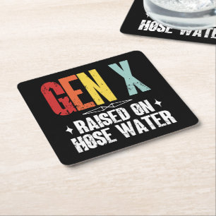 Gen X auf Schlauchwasser aufgezogen, Generation X  Rechteckiger Pappuntersetzer