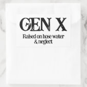 Gen X auf Schlauchwasser und Neglect-Aufkleber auf Rechteckiger Aufkleber (Tasche)