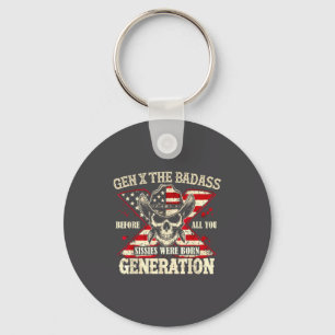 Gen X Die schlechte Generation Totenkopf Retro-Zit Schlüsselanhänger
