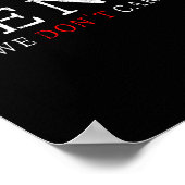 Gen X Funny Humor Generation We Don't Care  Poster (Ecke)