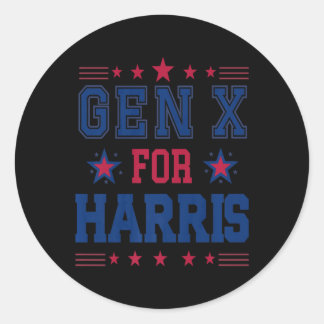Gen X für Harris Walz 2024 Präsident Kamala Harris Runder Aufkleber