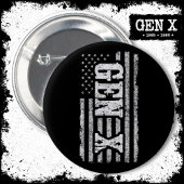 Gen X Gen Xer Generation X American Flag Gen X Button