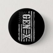 Gen X Gen Xer Generation X American Flag Gen X Button (Vorderseite)