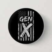 Gen X Gen Xer Generation X American Flag Gen X Button (Vorderseite)