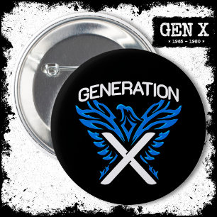 Gen X Gen Xer Phoenix Vogelgeneration X Button
