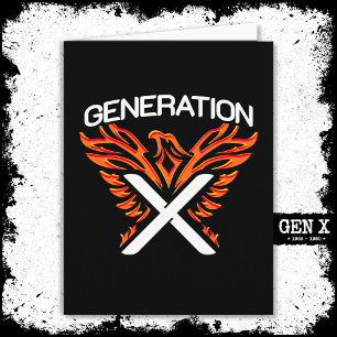 Gen X Gen Xer Phoenix Vogelgeneration X Karte
