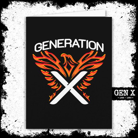 Gen X Gen Xer Phoenix Vogelgeneration X Karte