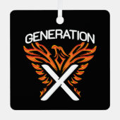 Gen X Gen Xer Phoenix Vogelgeneration X Ornament Aus Metall (Vorderseite)