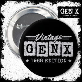 Gen X Generation Gen Xer Geboren 1968 Gen X Geburt Button