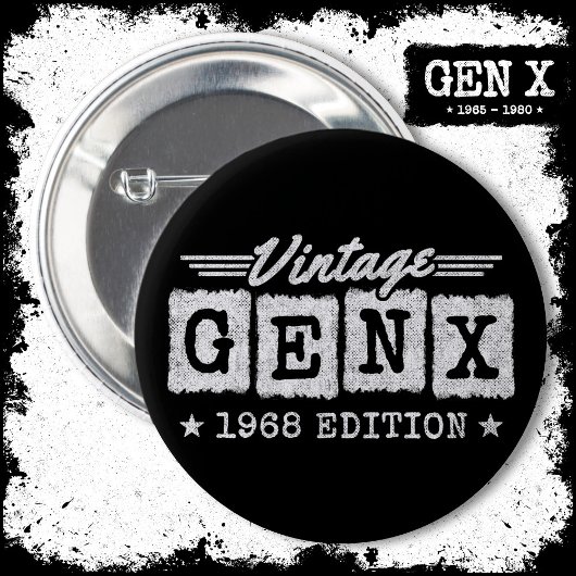 Gen X Generation Gen Xer Geboren 1968 Gen X Geburt Button