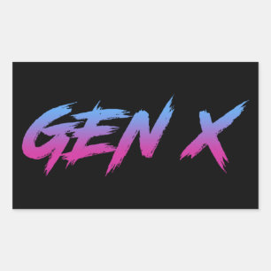 Gen X Generation X Retro Vintag Rechteckiger Aufkleber