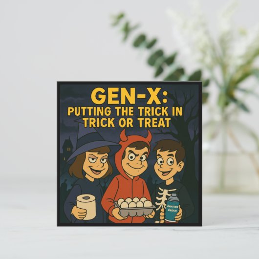 Gen-X Kids: Meister des Mischief Einladung (Stehend Vorderseite)