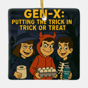 Gen-X Kids: Meister des Mischief Keramikornament
