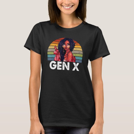 Gen X Melanin American Black Generation X T-Shirt (Vorderseite)