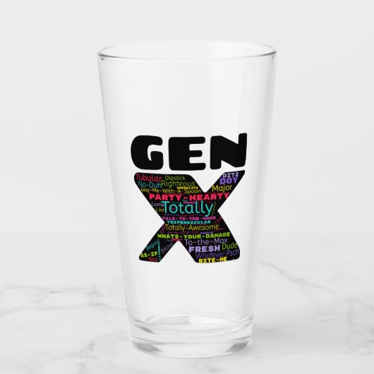 Gen X Phrases Glas (Vorderseite)