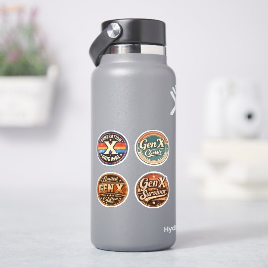 Gen X Retro Sticker Set – Vintage Generation X (HydroFlask)