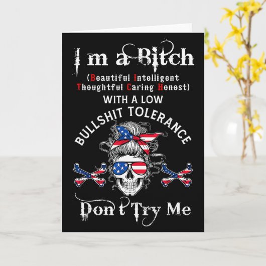 Gen X Skeleton I’m A Beautiful Intelligent Skeleto Karte (Gelbe Blume)