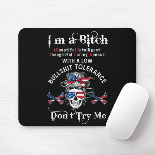 Gen X Skeleton I’m A Beautiful Intelligent Skeleto Mousepad (Mit Mouse)
