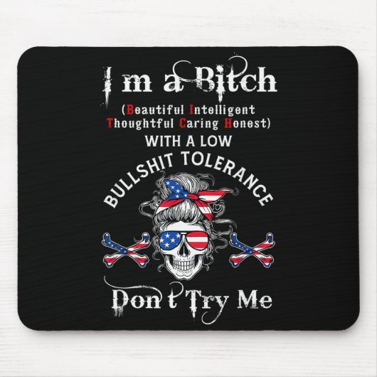 Gen X Skeleton I’m A Beautiful Intelligent Skeleto Mousepad (Vorne)