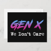 Gen X - Uns ist es egal Postkarte (Vorne/Hinten)