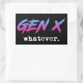 Gen X - was auch immer Rechteckiger Aufkleber (Tasche)