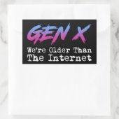 Gen X - Wir sind älter als das Internet Rechteckiger Aufkleber (Tasche)