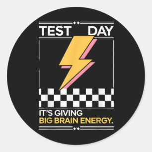 Gen Z Bruh Testing Day lehrt seine "Big Ba" Runder Aufkleber