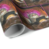 Gen Z Cat Staring eine elektronische Tablette im B Geschenkpapier (Rolleneckpunkt)