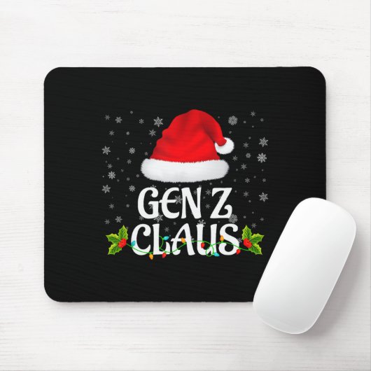 Gen Z Claus Christmas Lights Santa Pajama Family M Mousepad (Mit Mouse)