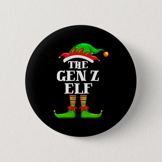 Gen Z Elf Matching Family Group Christmas Party Py Button (Vorderseite)