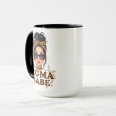 Gen Z Vibes Sigma Babe GenZ Leopard Messy Bun Tasse (Vorderseite Links)