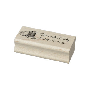 "Genäht mit Liebe durch" kundengerechte Gummistempel