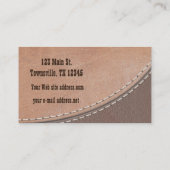 Genähte lederne Innenarchitektur Visitenkarte (Rückseite)