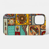 Genähte Stoffstücke im Patchwork-Stil. Ethnisch iPhone Hülle (Rückseite (Horizontal))